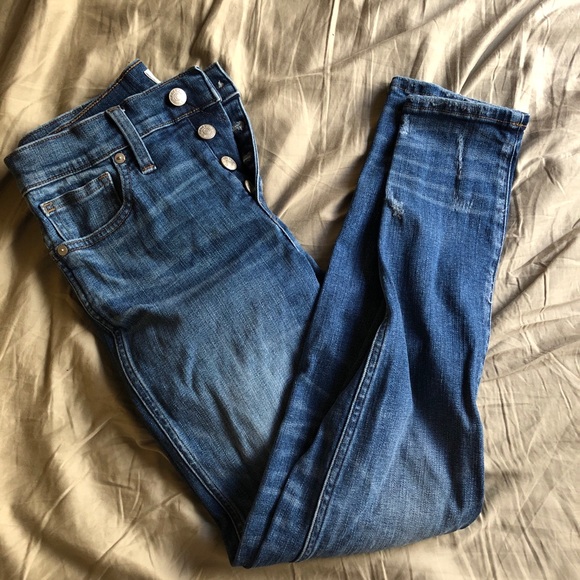 Madewell Slim Straight Jean Button Through 26 - Picture 3 of 5